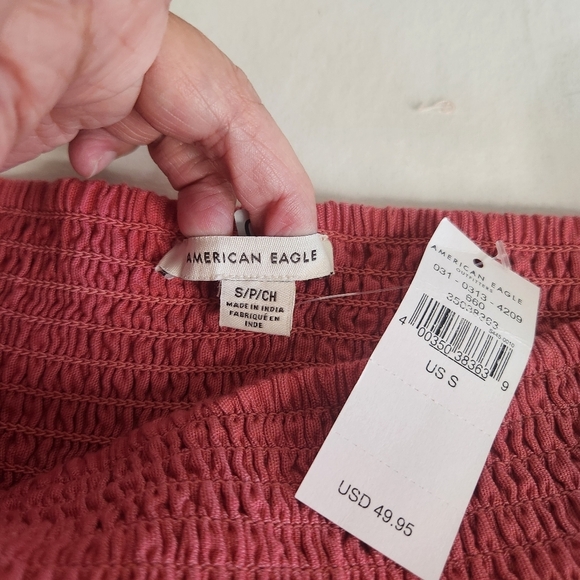 American Eagle Skirt Pink Tiered Eyelet. Women's Mini Size S. Cottage Core - Picture 3 of 8